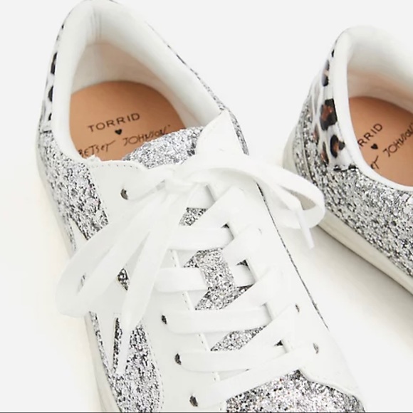 Betsey Johnson - Silver Glitter Distressed Sneaker - Picture 2 of 7